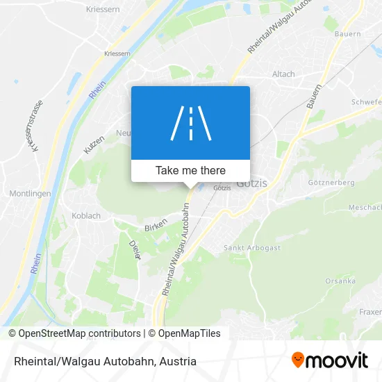 Rheintal/Walgau Autobahn map