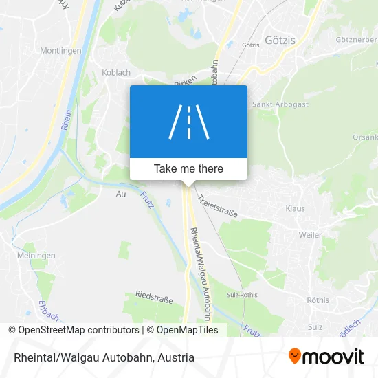 Rheintal/Walgau Autobahn map