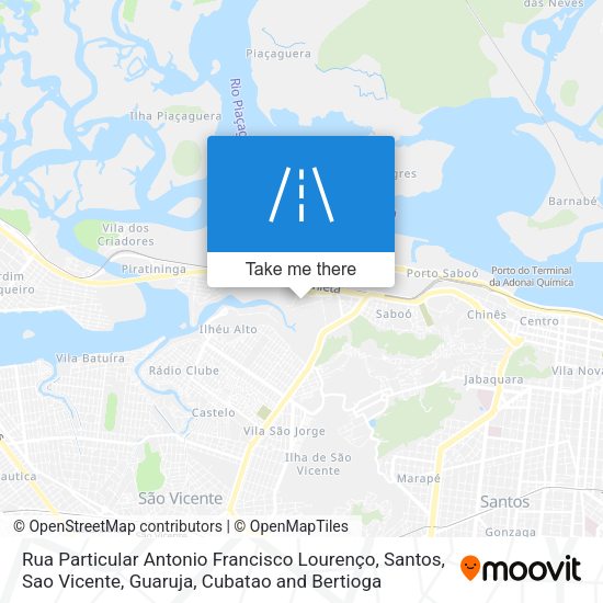 Rua Particular Antonio Francisco Lourenço map