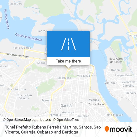 Túnel Prefeito Rubens Ferreira Martins map