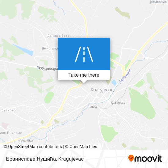 Бранислава Нушића map