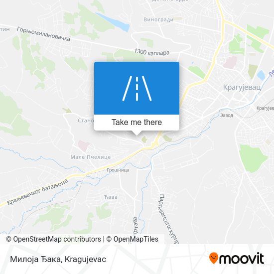 Милоја Ђака map