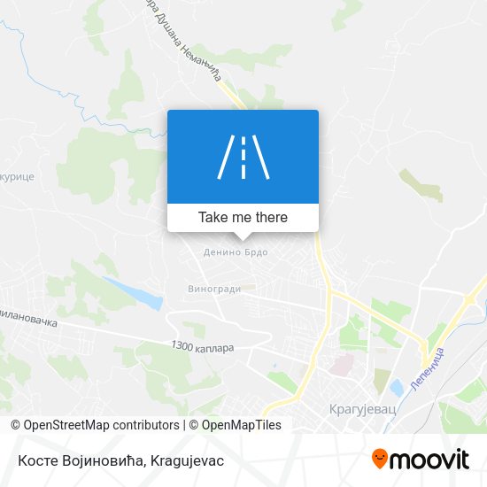 Косте Војиновића map