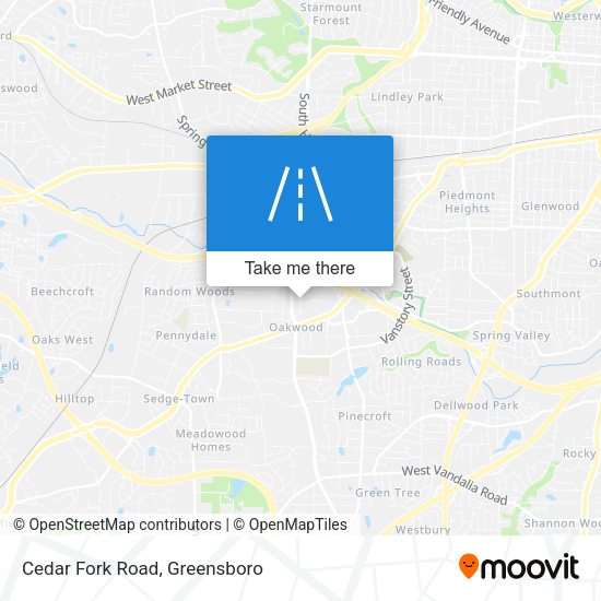 Cedar Fork Road map