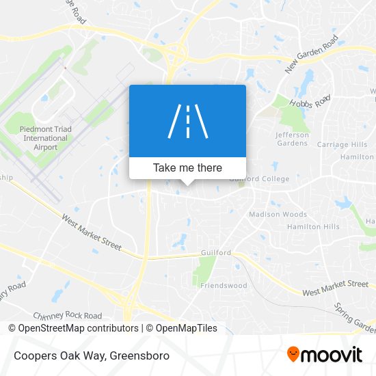 Coopers Oak Way map