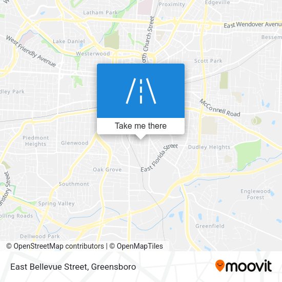East Bellevue Street map