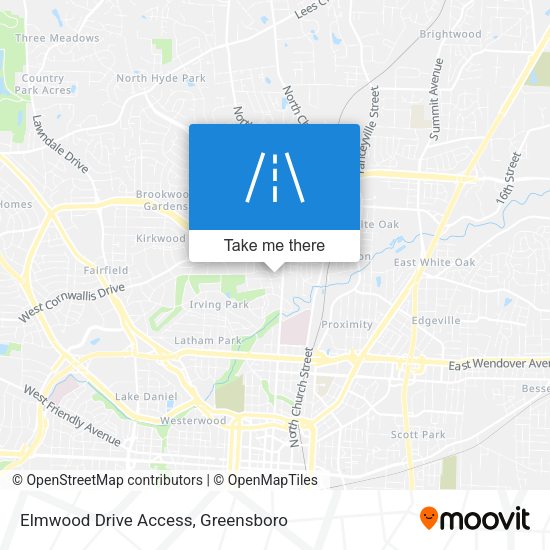 Elmwood Drive Access map