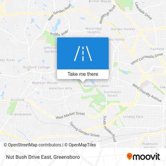 Nut Bush Drive East map