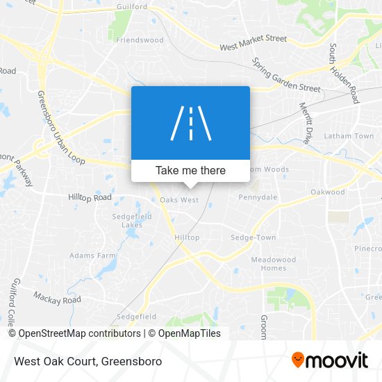 West Oak Court map