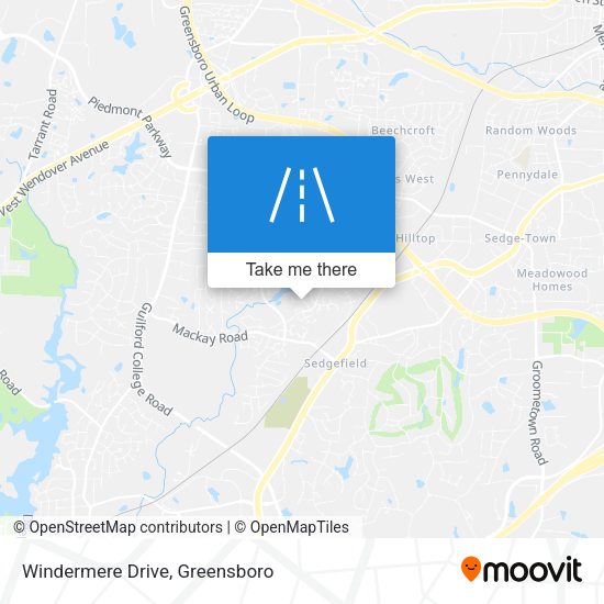 Mapa de Windermere Drive