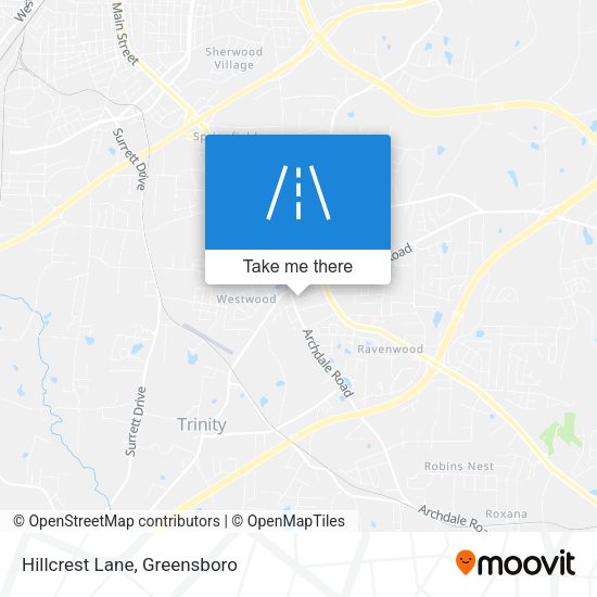 Hillcrest Lane map