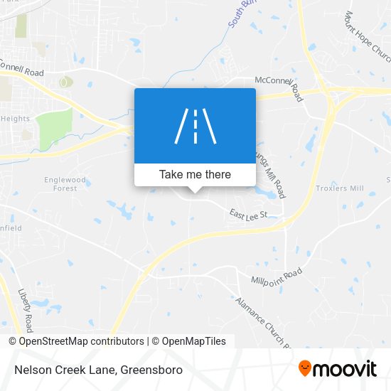 Nelson Creek Lane map