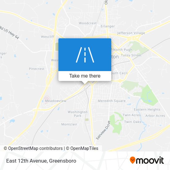 East 12th Avenue map