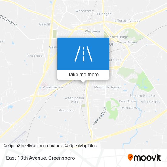 East 13th Avenue map