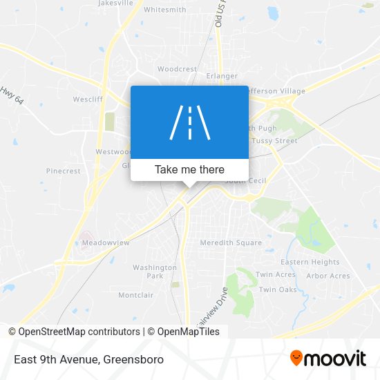 East 9th Avenue map