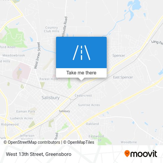 West 13th Street map