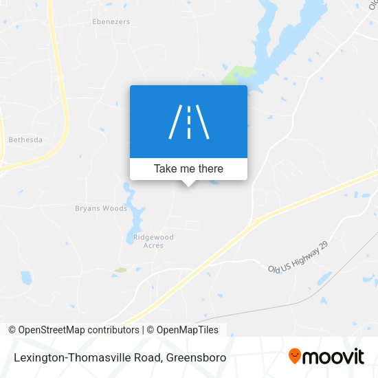 Lexington-Thomasville Road map