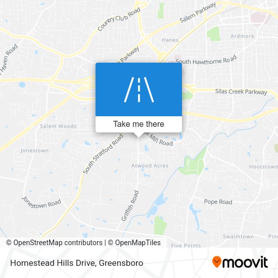 Homestead Hills Drive map