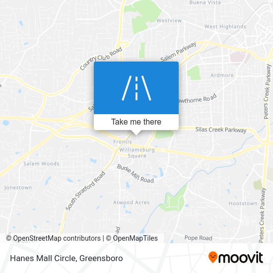 Mapa de Hanes Mall Circle