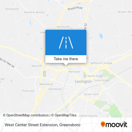 West Center Street Extension map