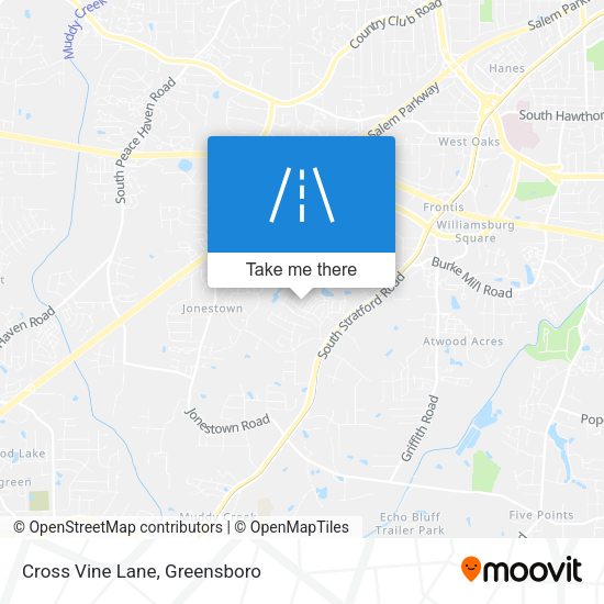 Cross Vine Lane map