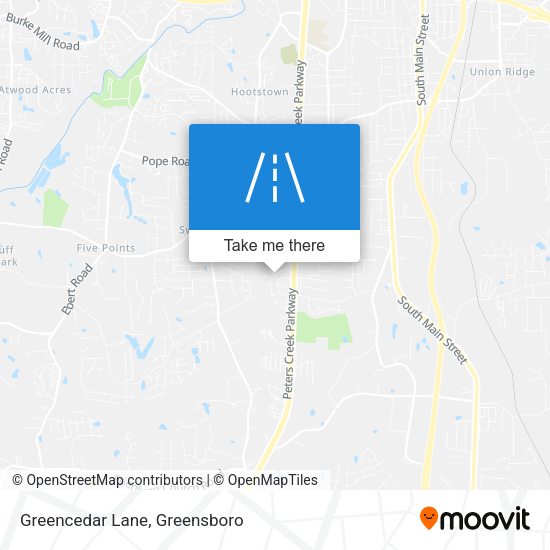Greencedar Lane map
