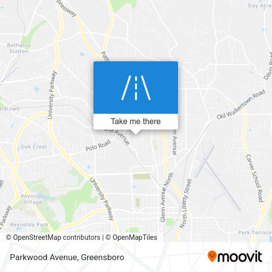 Parkwood Avenue map