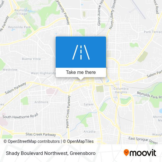 Shady Boulevard Northwest map