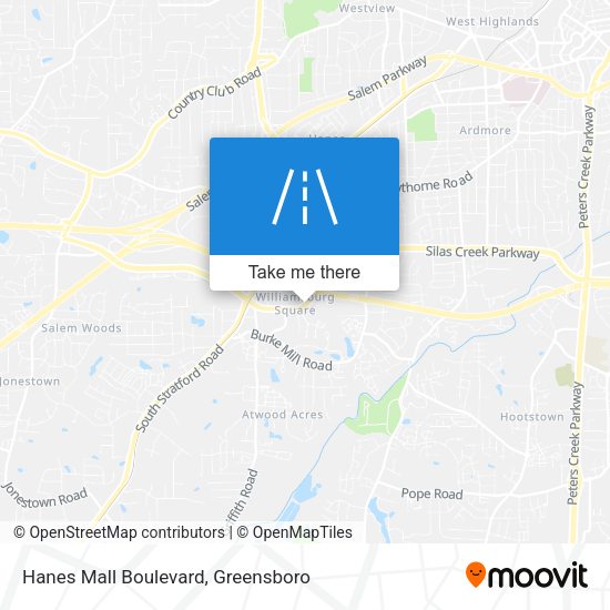 Hanes Mall Boulevard map