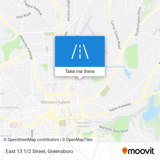 Mapa de East 13 1/2 Street