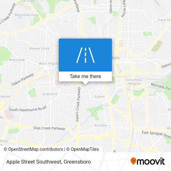 Mapa de Apple Street Southwest