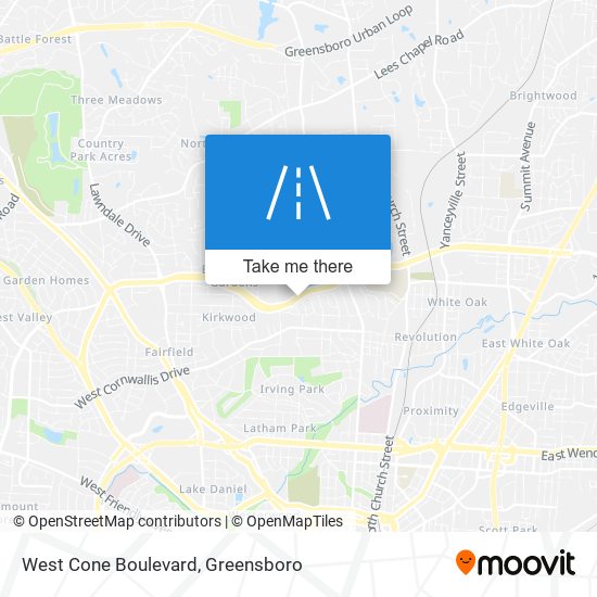 West Cone Boulevard map