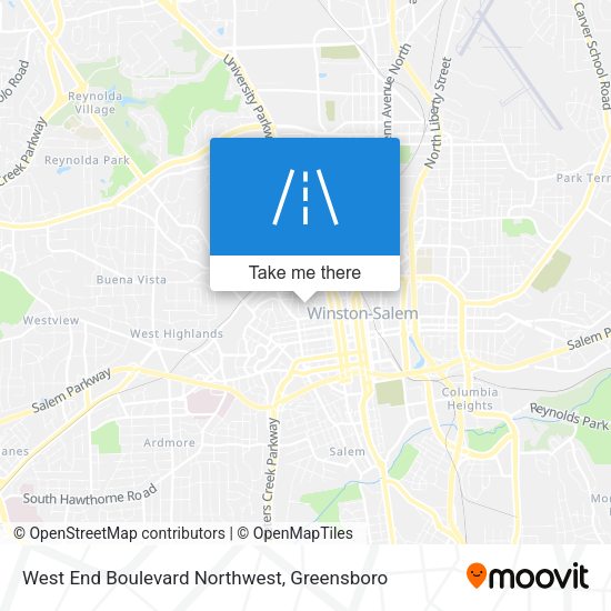 West End Boulevard Northwest map