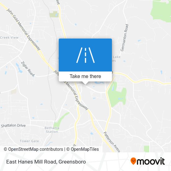 East Hanes Mill Road map