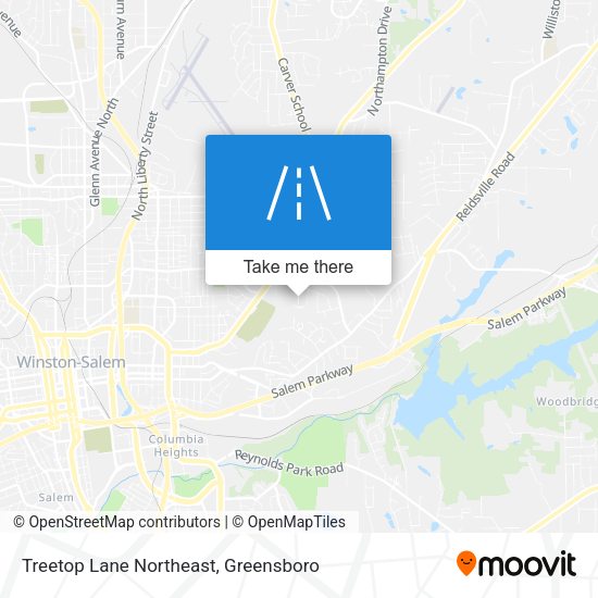 Treetop Lane Northeast map