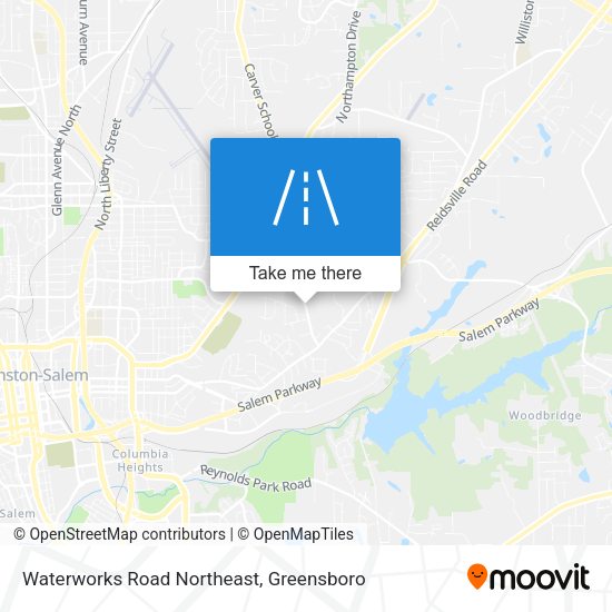 Waterworks Road Northeast map