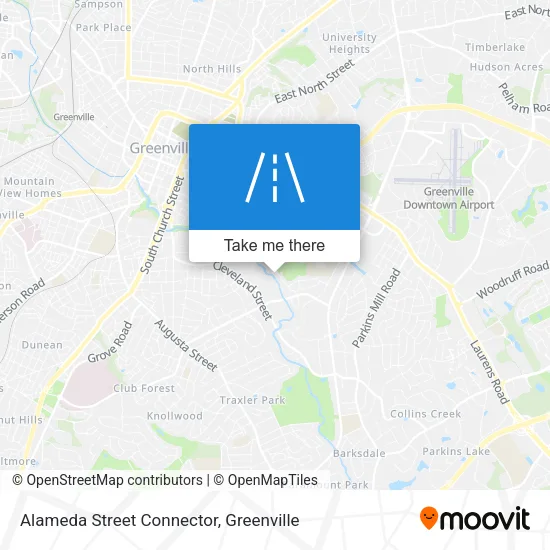 Alameda Street Connector map