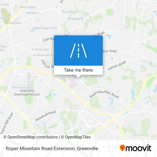 Roper Mountain Road Extension map