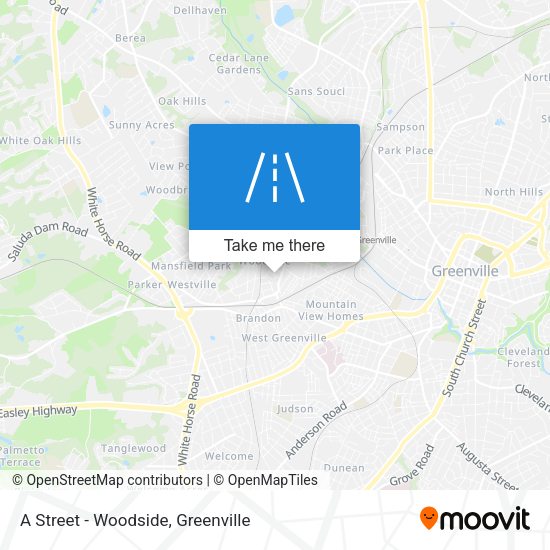 A Street - Woodside map