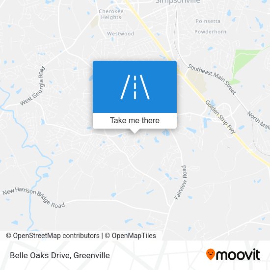 Belle Oaks Drive map