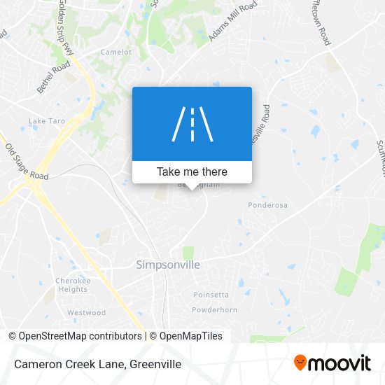 Cameron Creek Lane map