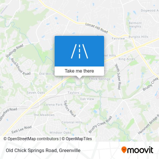 Old Chick Springs Road map