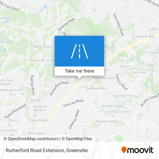 Rutherford Road Extension map