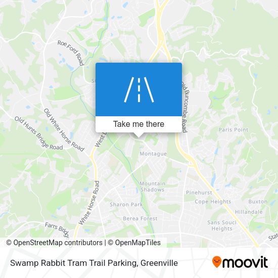 Mapa de Swamp Rabbit Tram Trail Parking