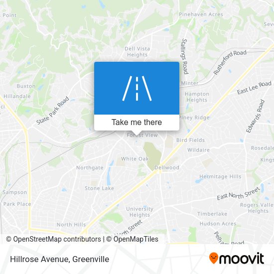 Hillrose Avenue map