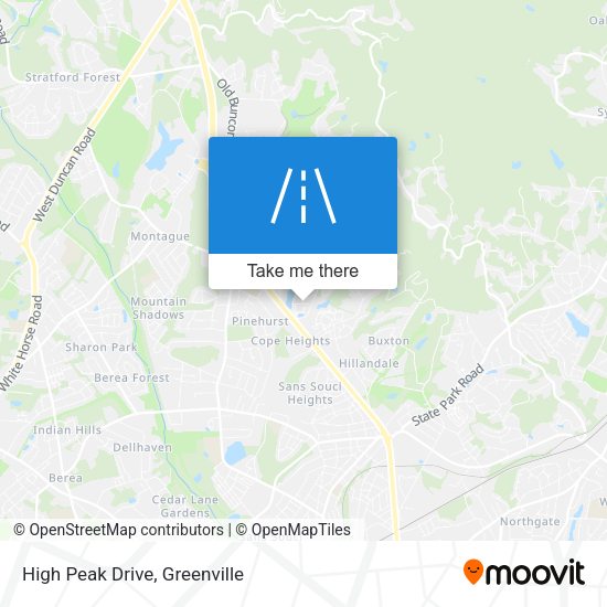 High Peak Drive map