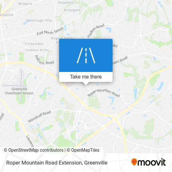 Roper Mountain Road Extension map