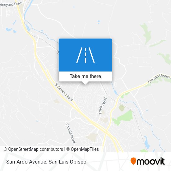 Mapa de San Ardo Avenue