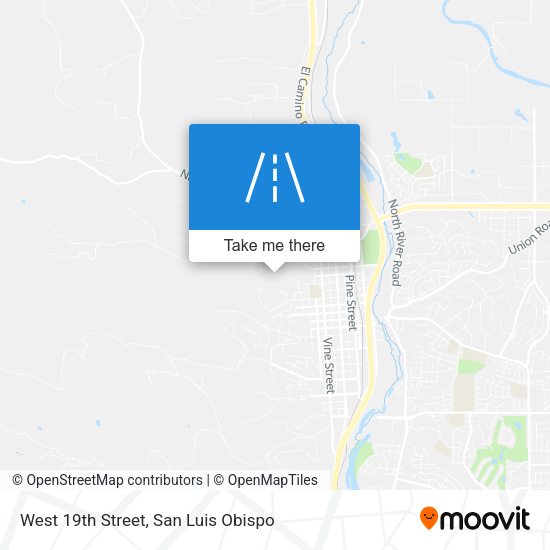 West 19th Street map