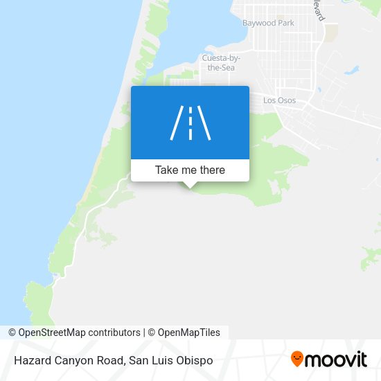 Hazard Canyon Road map
